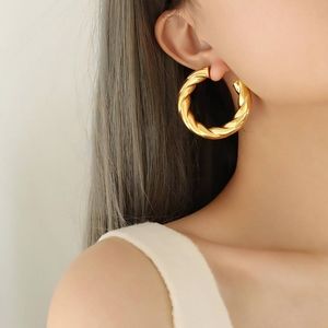 18k Gold Plated Stainless Steel Hoop Earrings - NWT
